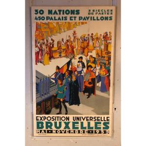 Poster Universal Exhibition Brussels Van Der Bergh 1935