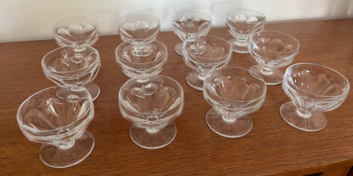 Twelve Champagne Glasses Saint Louis Model Béarn -photo-3