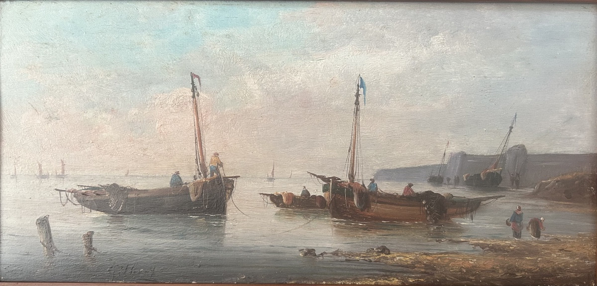 Paire de marines  une signée Gilbert -photo-2