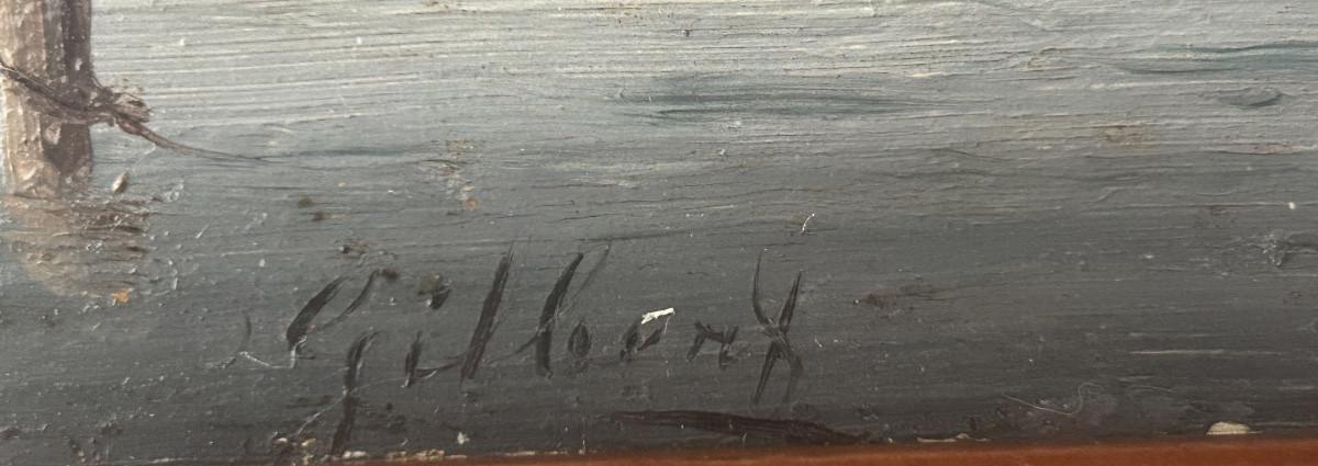 Paire de marines  une signée Gilbert -photo-4