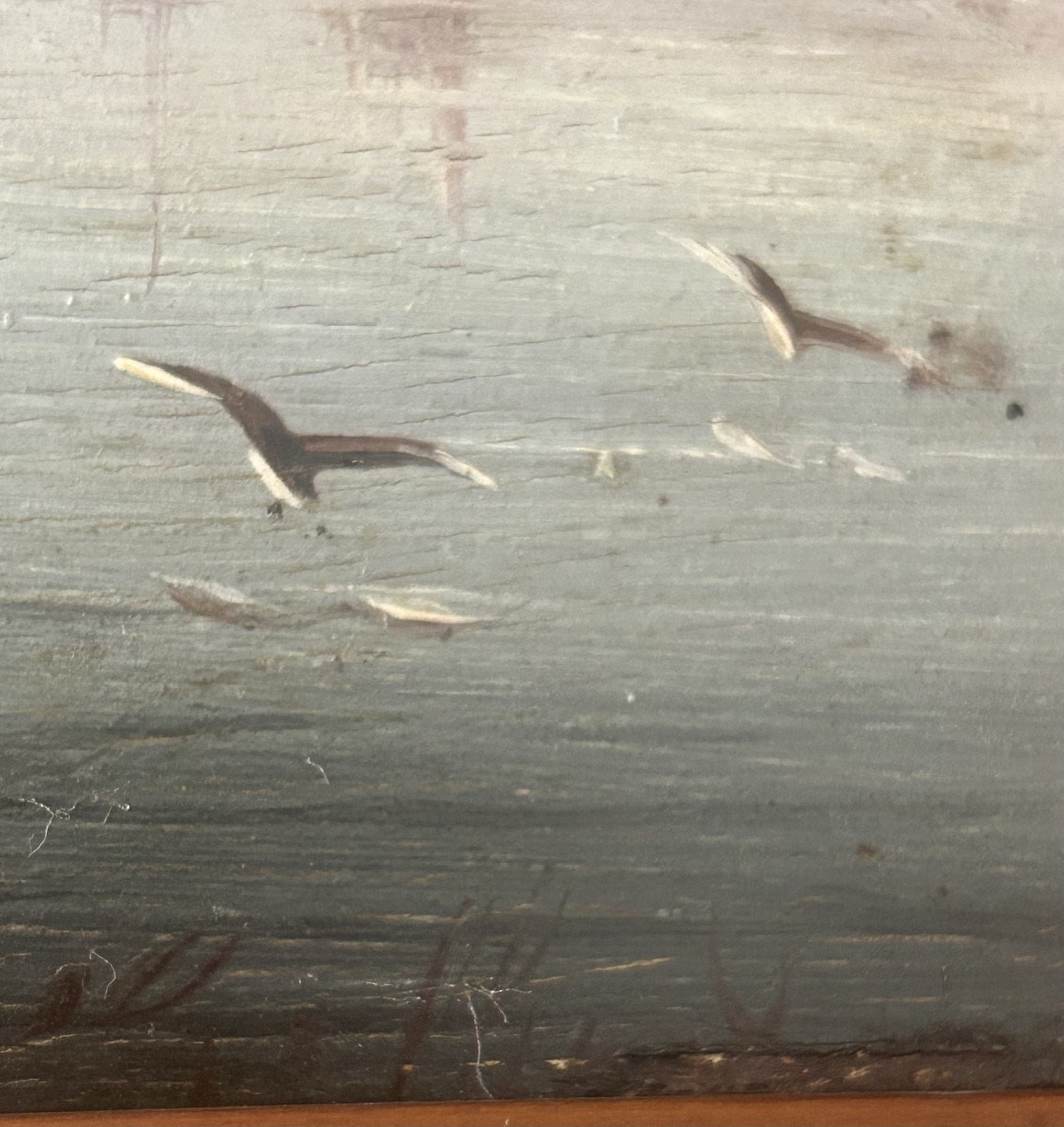 Paire de marines  une signée Gilbert -photo-4