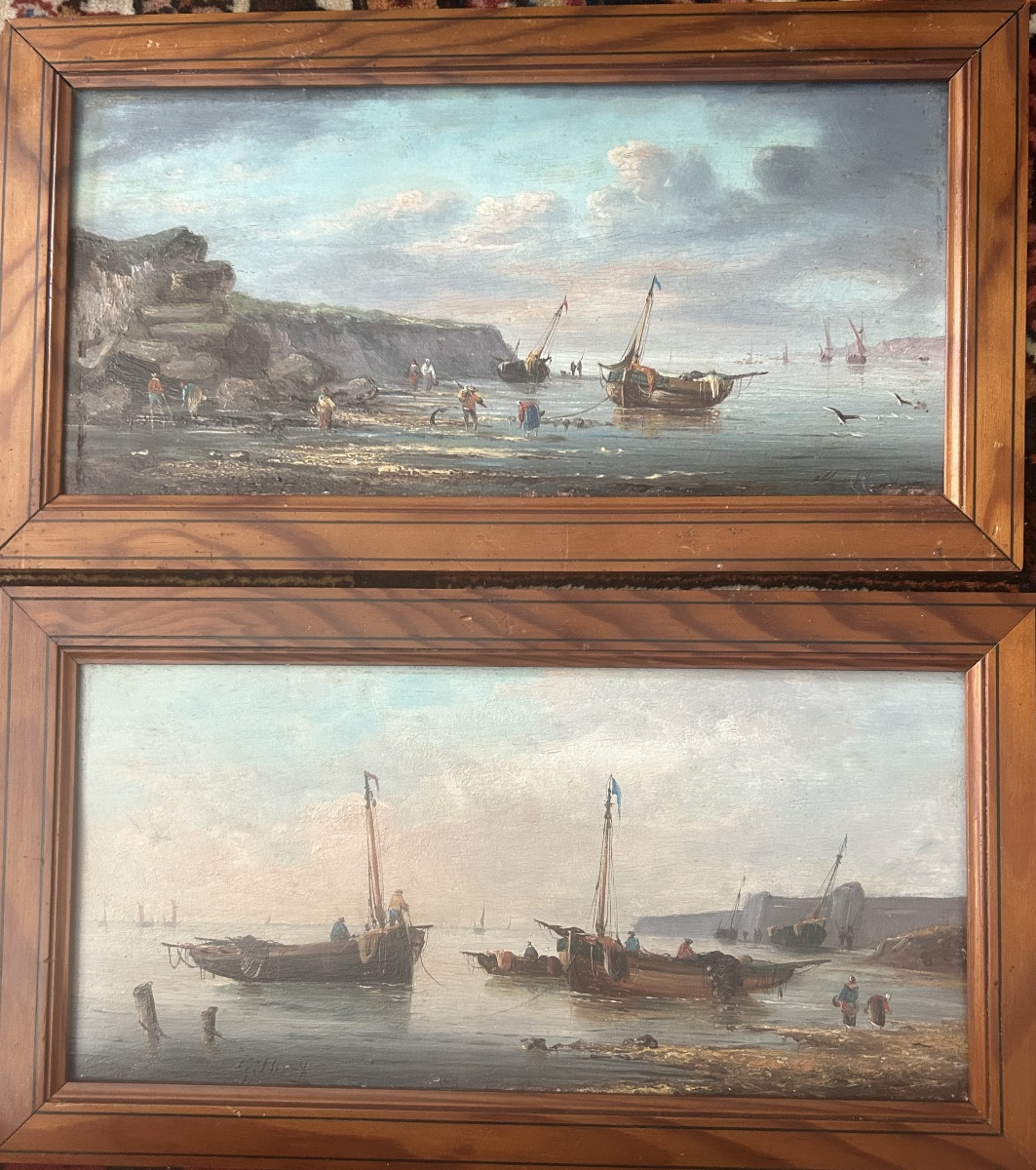 Paire de marines  une signée Gilbert 