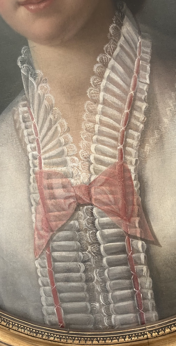 Medallion Portrait Of A Young Woman With A Pink Ribbon -photo-4