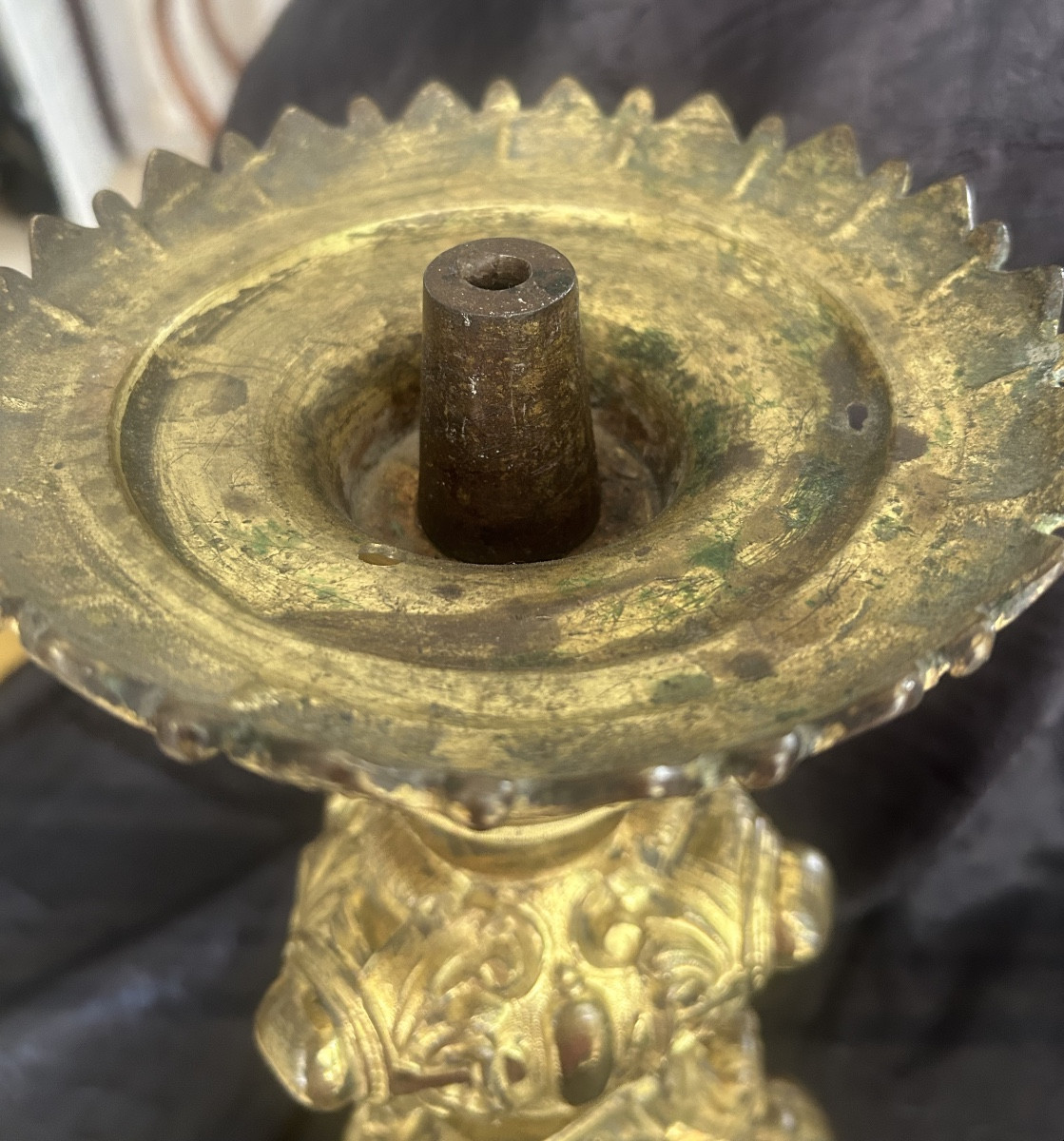 19th Century Gilt Bronze Candlestick-photo-4