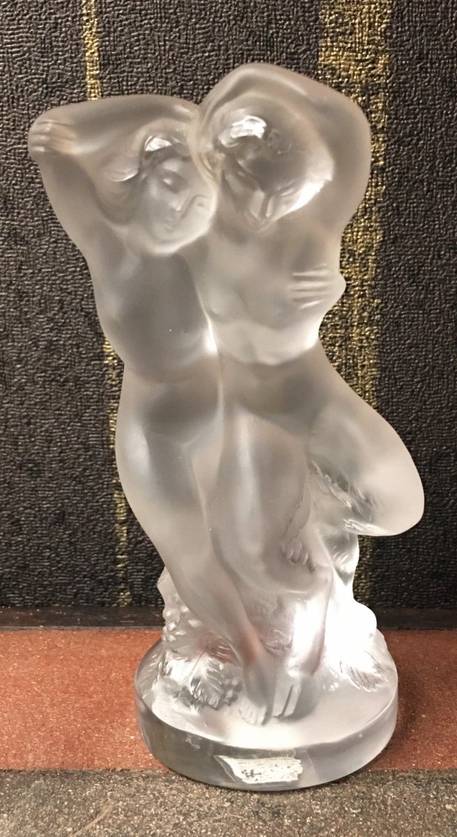 Statuette Signée Lalique France « Faune Et Naïade »