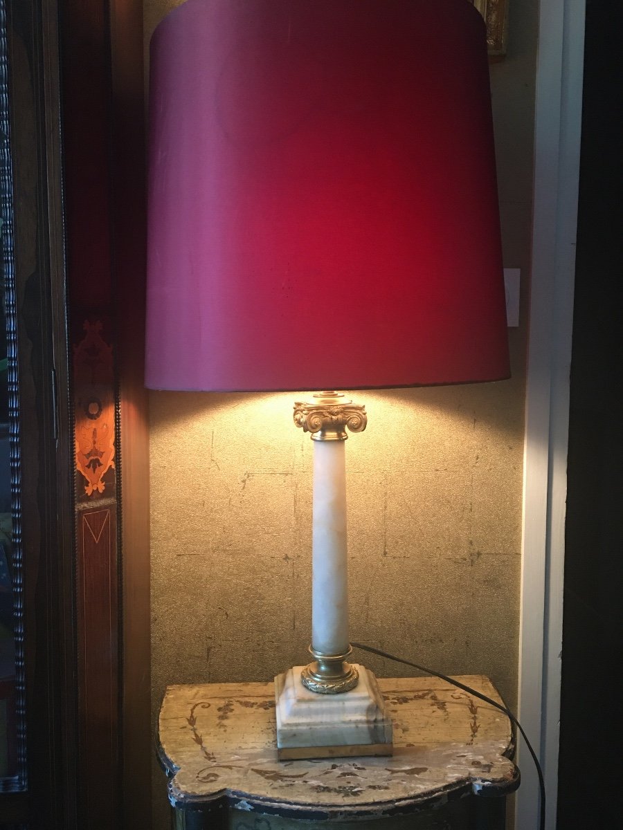 Marble And Gilt Bronze Lamp Early Twentieth Century