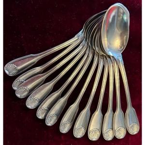 Moka Spoons In Sterling Silver Shell Model