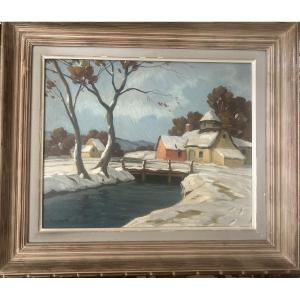 Paul Eschbach  « Paysage hivernal »