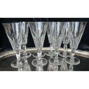 Baccarat Eight Champagne Flutes Carcassonne Model