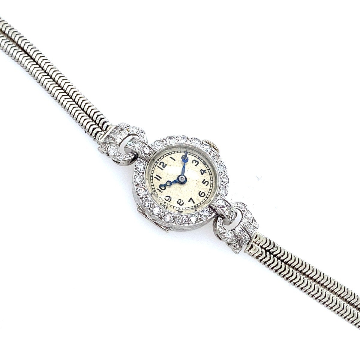 Vertex-supreme Platinum Case And 2-row Bracelet In 9ct White Gold, 0.80 Carat Dia-photo-5