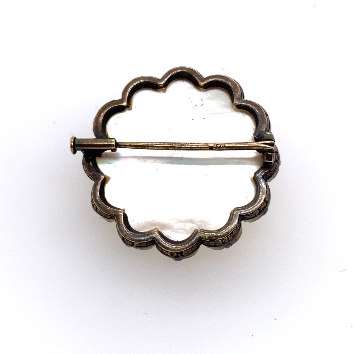 Forme De Pétale Unique En Argent Antique Et Or 9 Carats, Broche En Cristal-photo-3