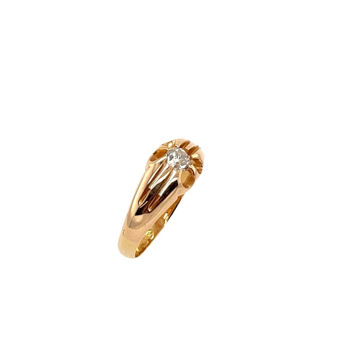 Vintage Diamond Ring Set With A 0.15 Ct Rose Cut Diamond-photo-2