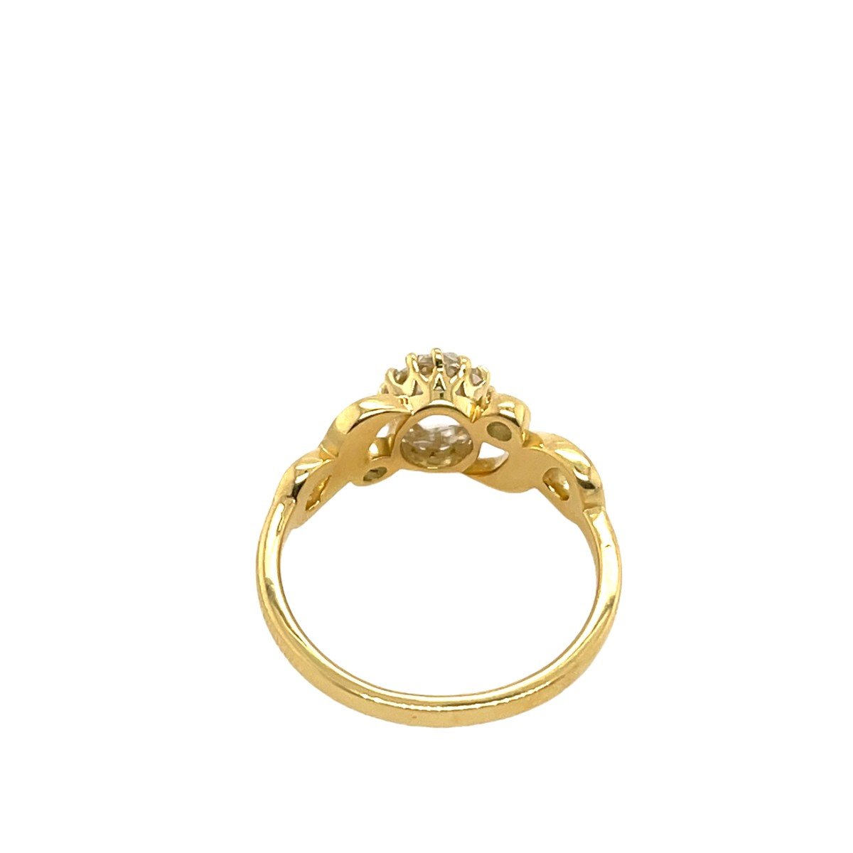 18k Yellow Gold Diamond Ring Set With A 1.16 Carat Old Cut Diamond-photo-5
