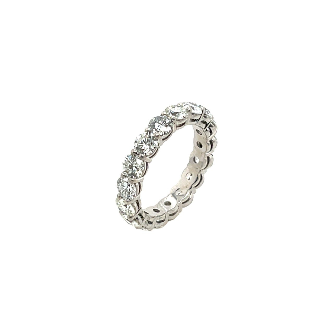 3.75 Carat Round Brilliant Cut Diamond Eternity Ring Set In Platinum