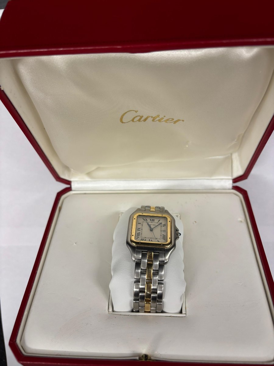 Montre Unisexe Cartier Panthère Jumbo 29 Mm En Acier Et Or 18 Carats, Réf. 183957/11227-photo-3