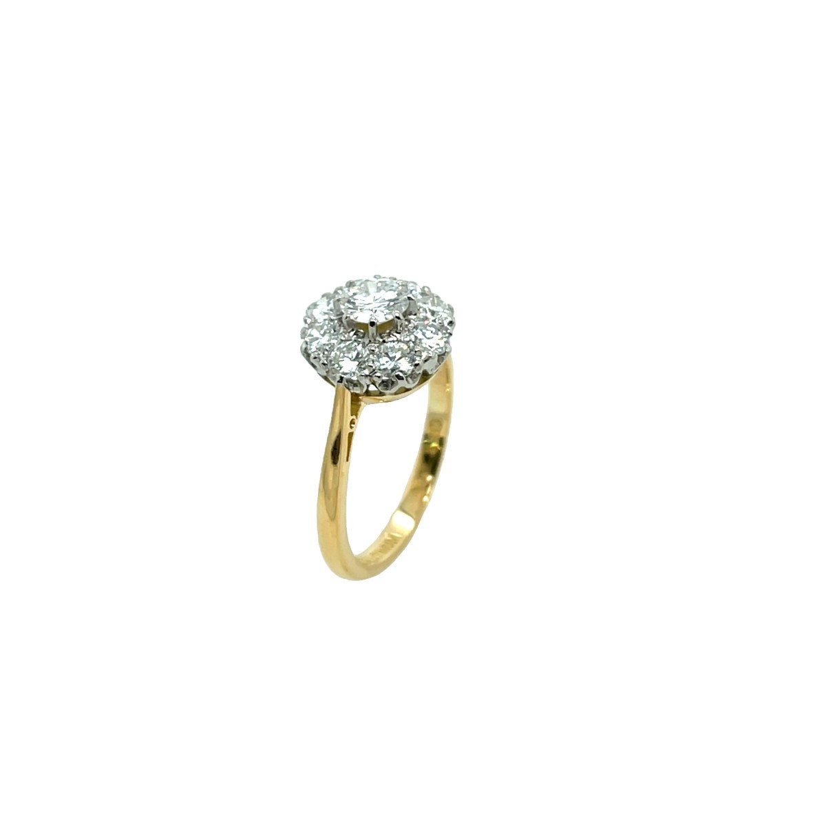 Vintage Diamond Ring In 18k Yellow Gold And Platinum-photo-2