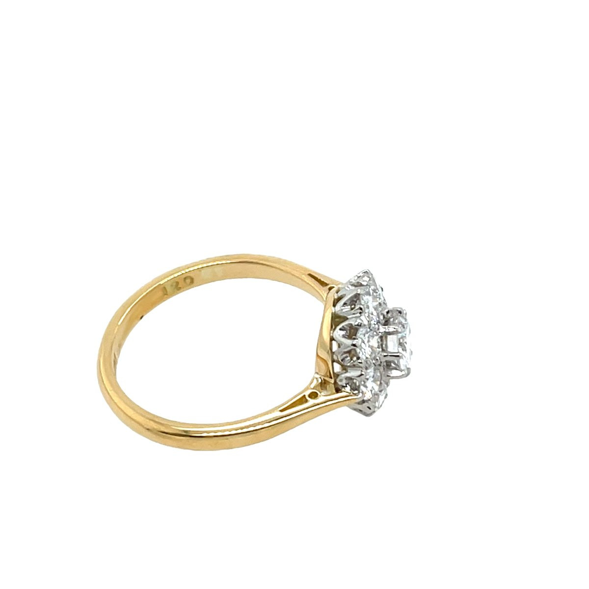 Vintage Diamond Ring In 18k Yellow Gold And Platinum-photo-2