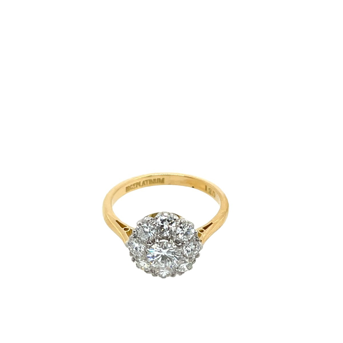 Vintage Diamond Ring In 18k Yellow Gold And Platinum