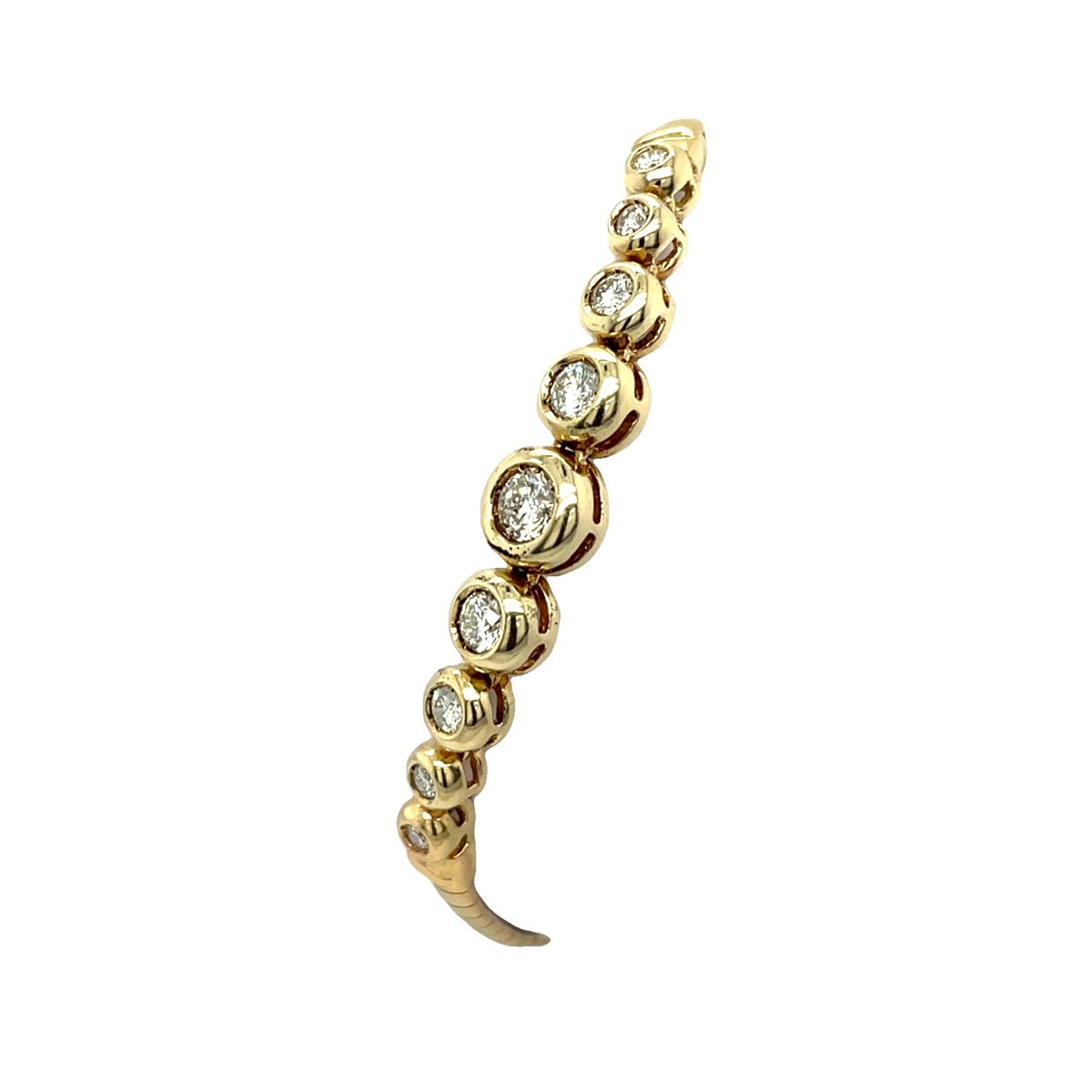 Bracelet En Or Jaune 14 Carats Serti De Diamants Naturels Ronds De 1,0 Ct-photo-2