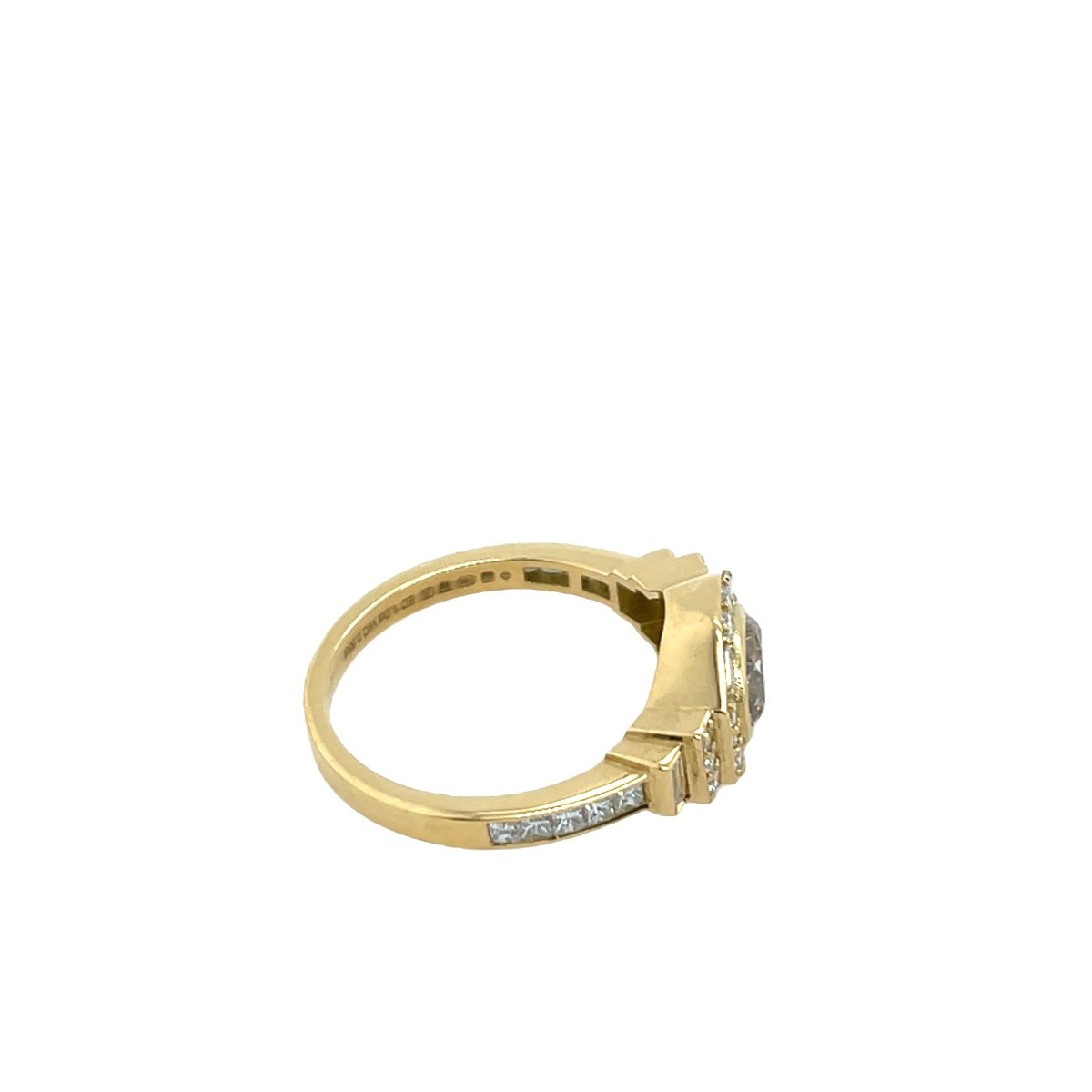 18k Yellow Gold Diamond Ring, Set With A 1.0 Carat Intense Yellow Brown Diamond-photo-2