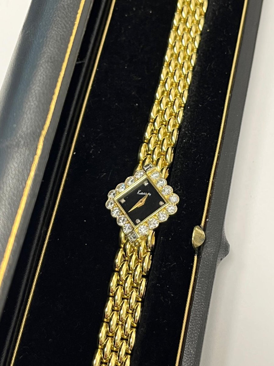 Kutchinsky 18k Yellow Gold Diamond Watch - Rare Vintage Piece-photo-5