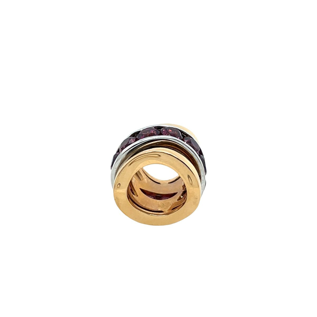 Mattioli Ring Pendant In 18 Carat Rose And White Gold With Tourmaline.-photo-2