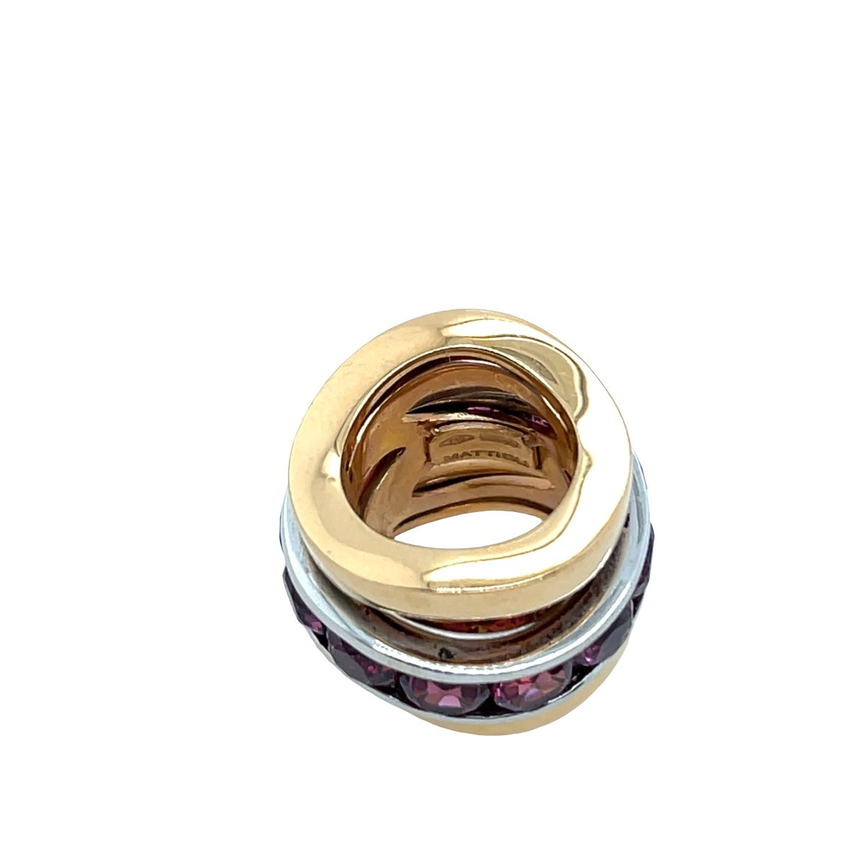 Mattioli Ring Pendant In 18 Carat Rose And White Gold With Tourmaline.-photo-3
