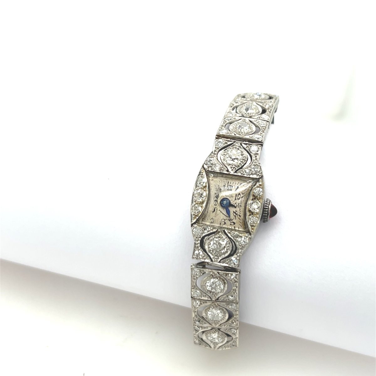 Montre pour dames en platine vintage avec diamants, 1,80 ct de diamants naturels-photo-1