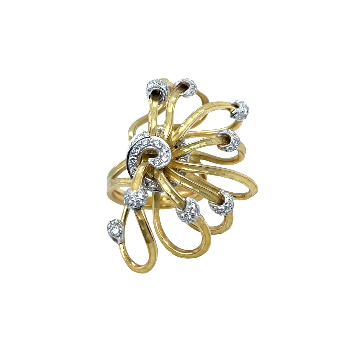 Bague en or jaune 18 carats sertie de diamants naturels de 0,90 ct-photo-2