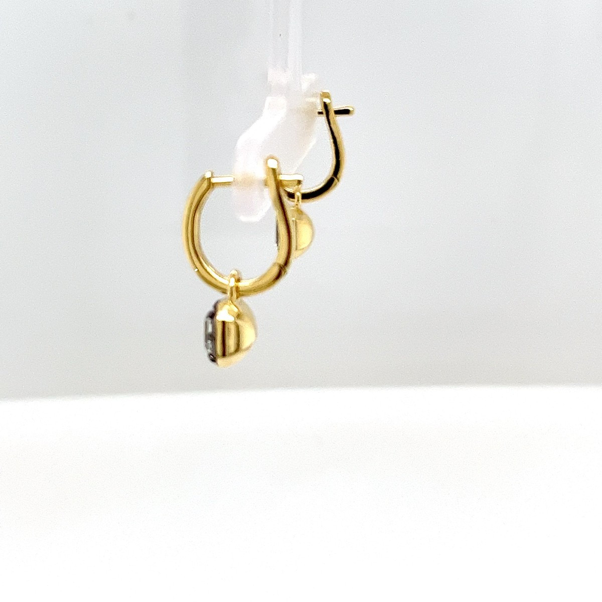 18k Yellow Gold Earrings Set With 2 Asscher-cut Diamonds, 1.24 Ct In Total-photo-2