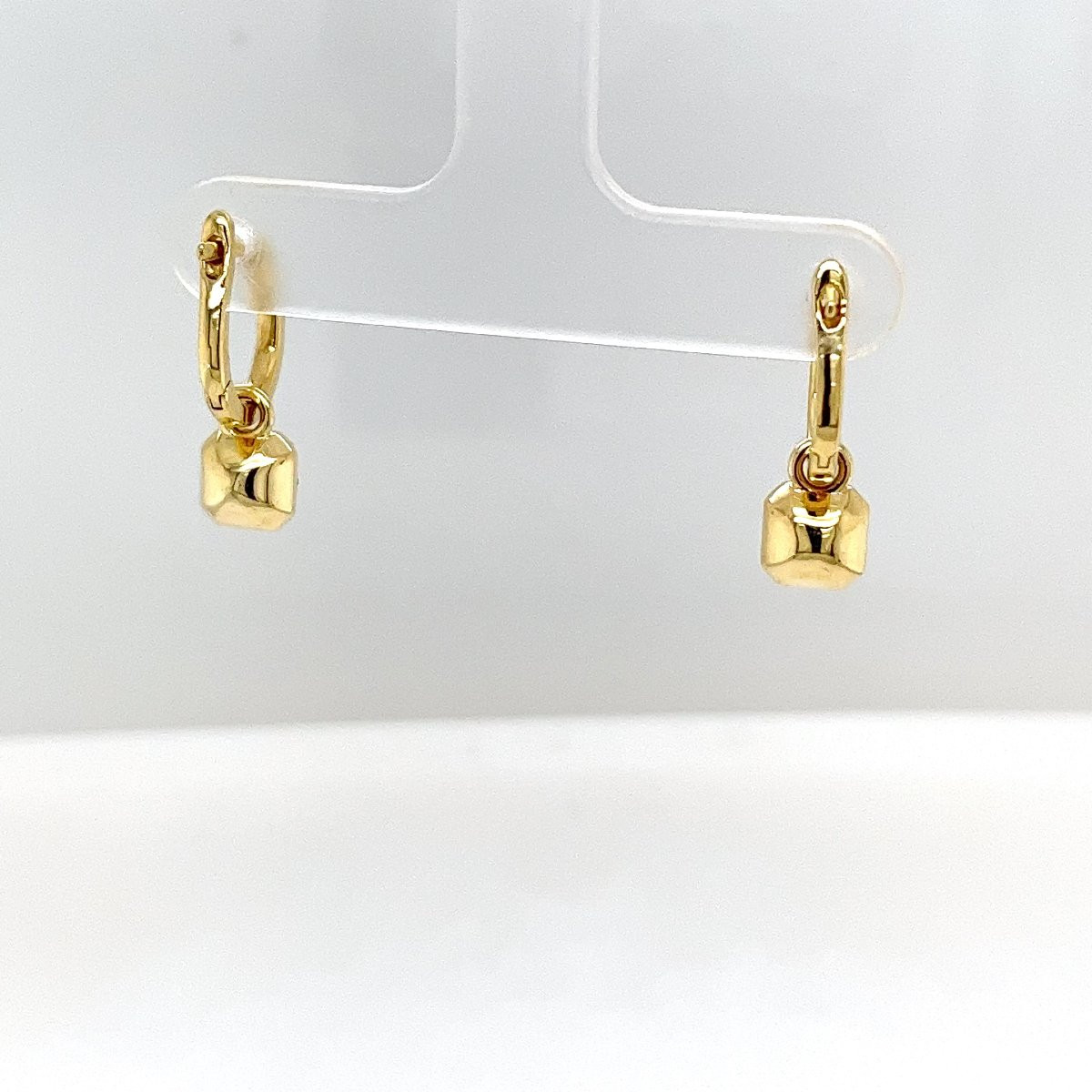 18k Yellow Gold Earrings Set With 2 Asscher-cut Diamonds, 1.24 Ct In Total-photo-4