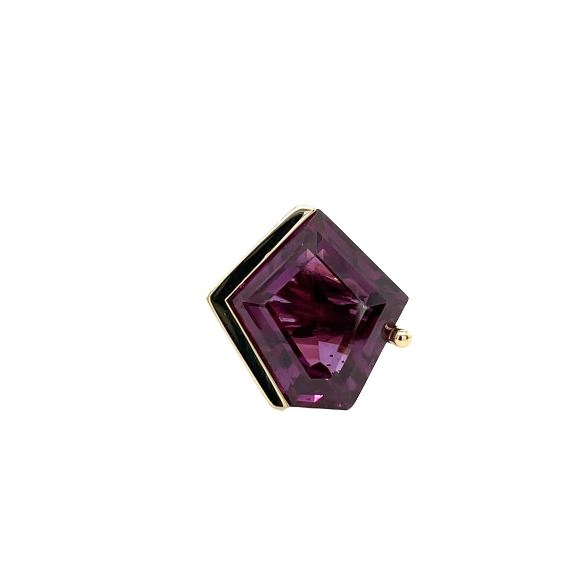 Dress Ring Set With Natural Amethyst In 9ct Yellow Gold-photo-2