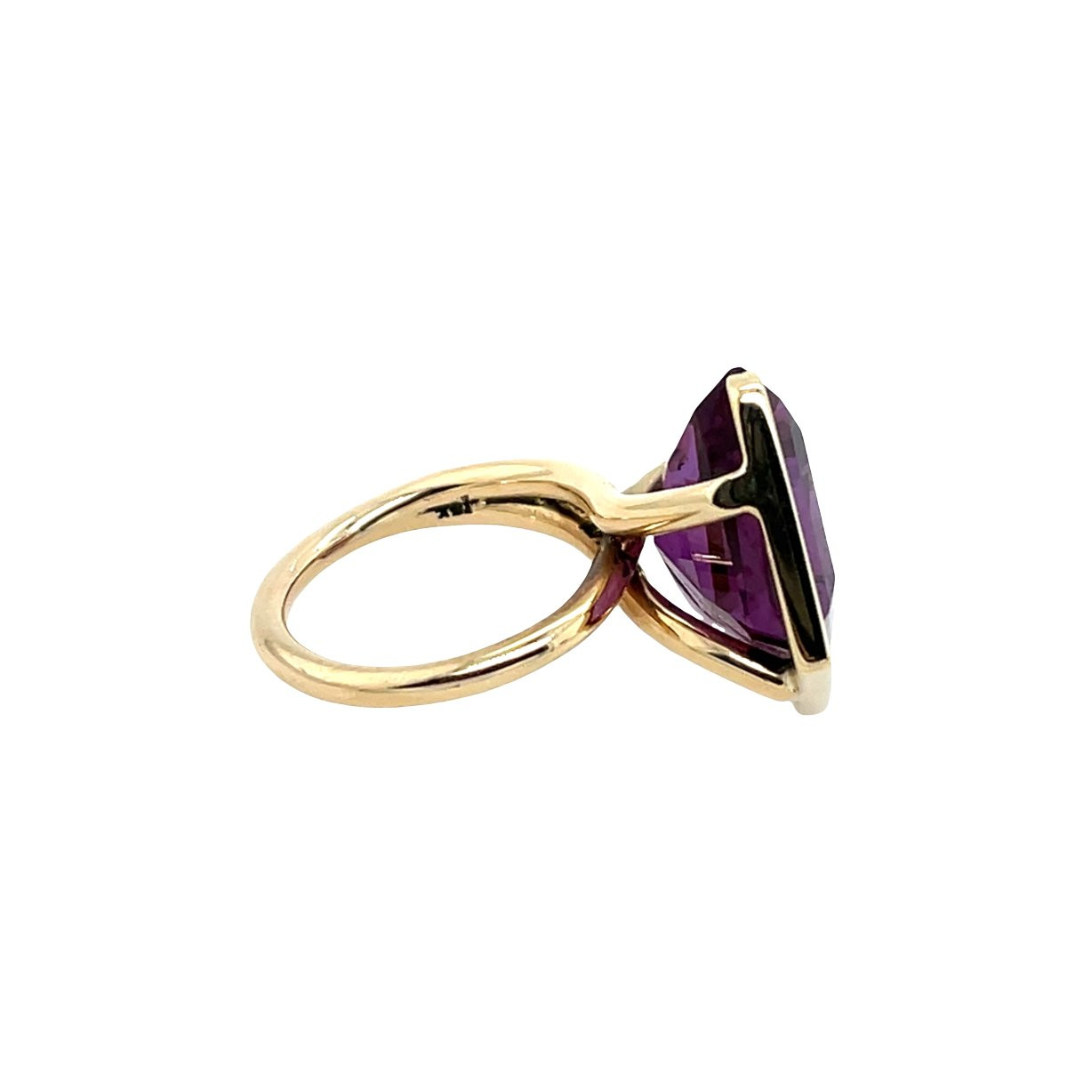 Dress Ring Set With Natural Amethyst In 9ct Yellow Gold-photo-3