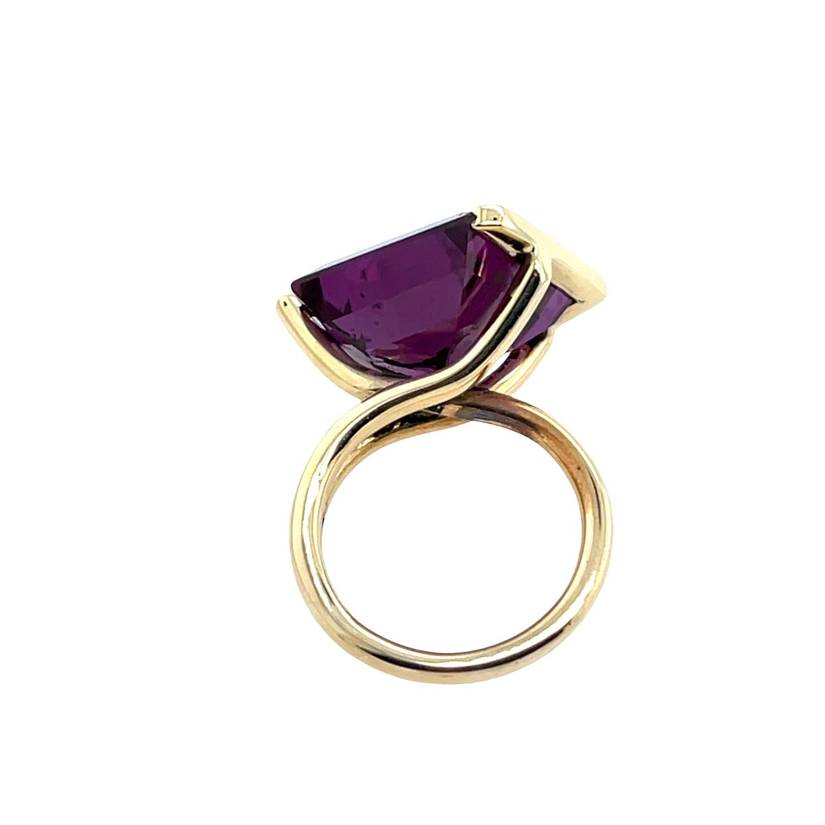 Dress Ring Set With Natural Amethyst In 9ct Yellow Gold-photo-4