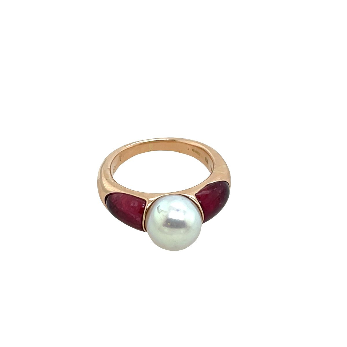 Pearl & Pink Tourmaline 18ct Rose Gold Ring-photo-3