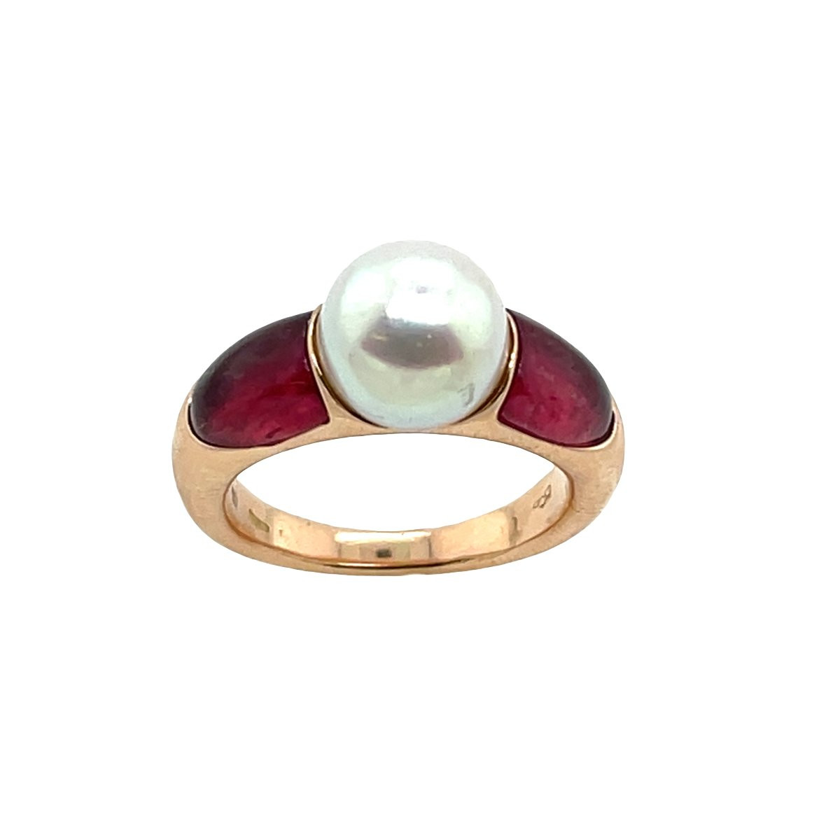 Pearl & Pink Tourmaline 18ct Rose Gold Ring-photo-5