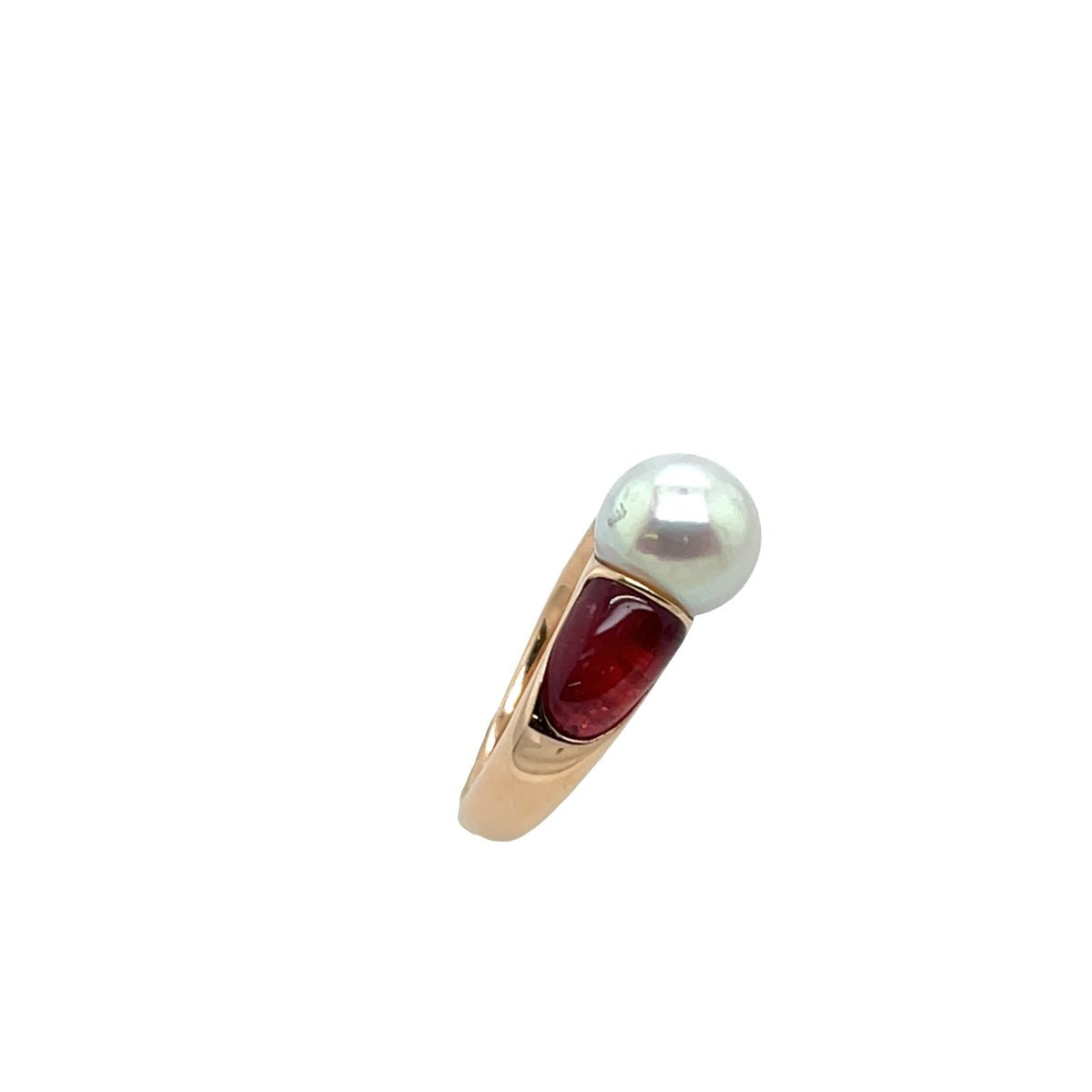 Pearl & Pink Tourmaline 18ct Rose Gold Ring-photo-7