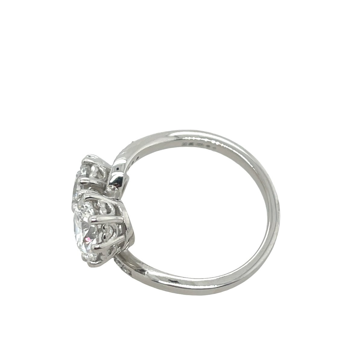 Platinum Crossover Ring With Diamonds - 1.91 Ct Laboratory-created Diamonds-photo-4
