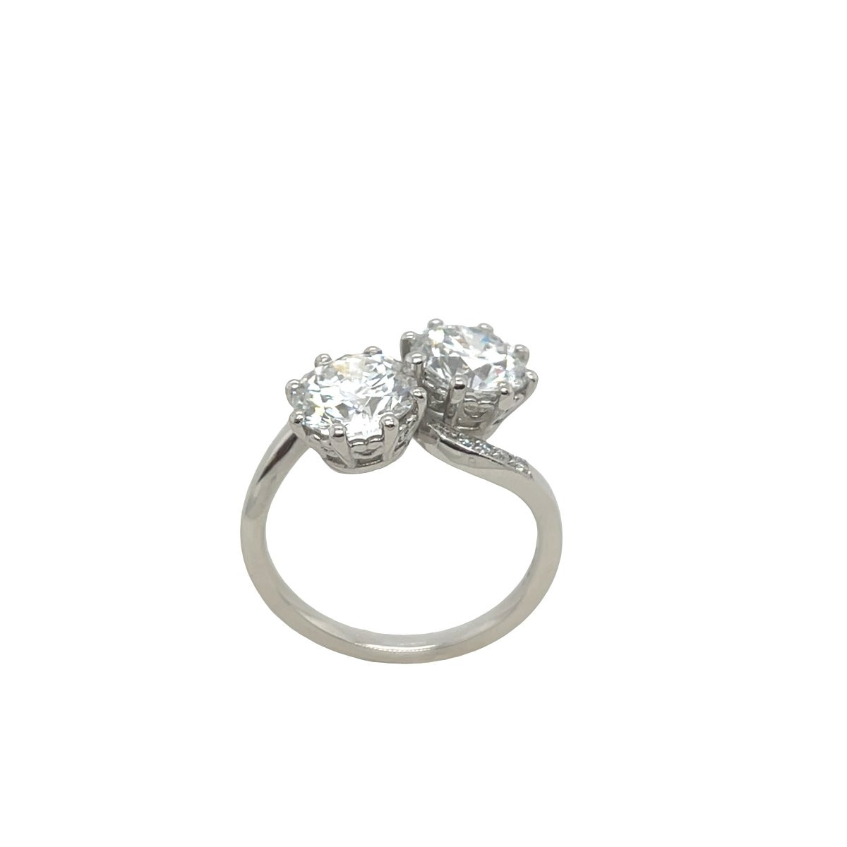 Platinum Crossover Ring With Diamonds - 1.91 Ct Laboratory-created Diamonds-photo-6