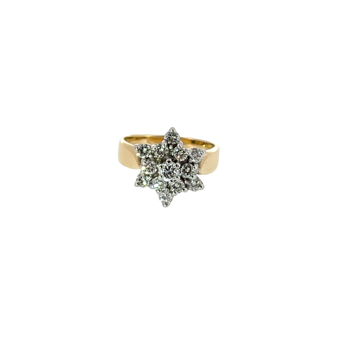 Diamond Cluster Ring Set With 0.60ct In 18ct Yellow & White Gold