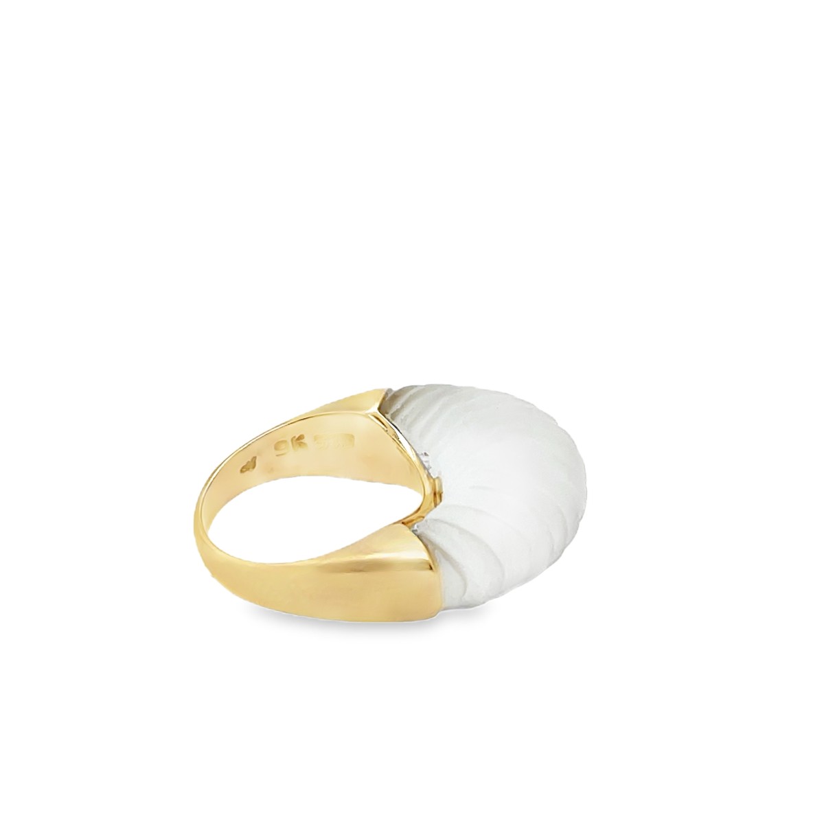 Bague en or jaune 9 carats avec cristal blanc-photo-2