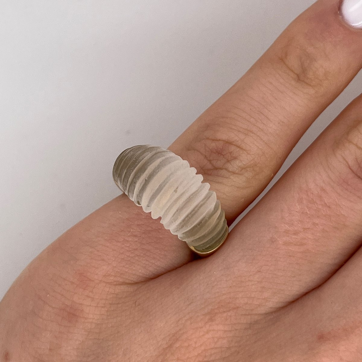 Bague en or jaune 9 carats avec cristal blanc-photo-1