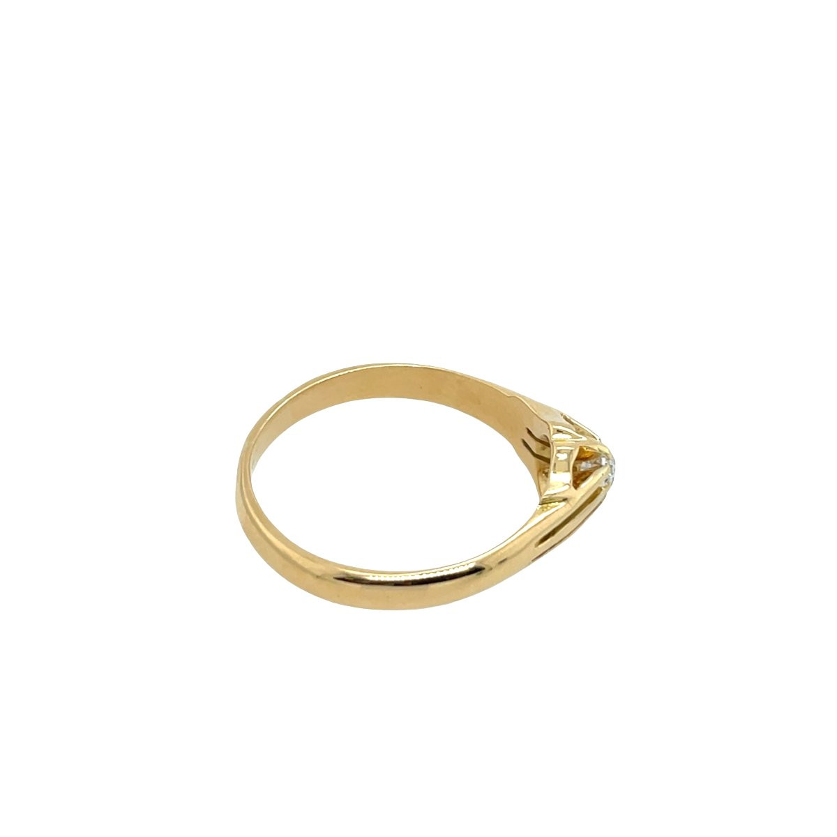 Bague ancienne en or 18 carats avec diamant taille ancienne, 0,20 ct-photo-4