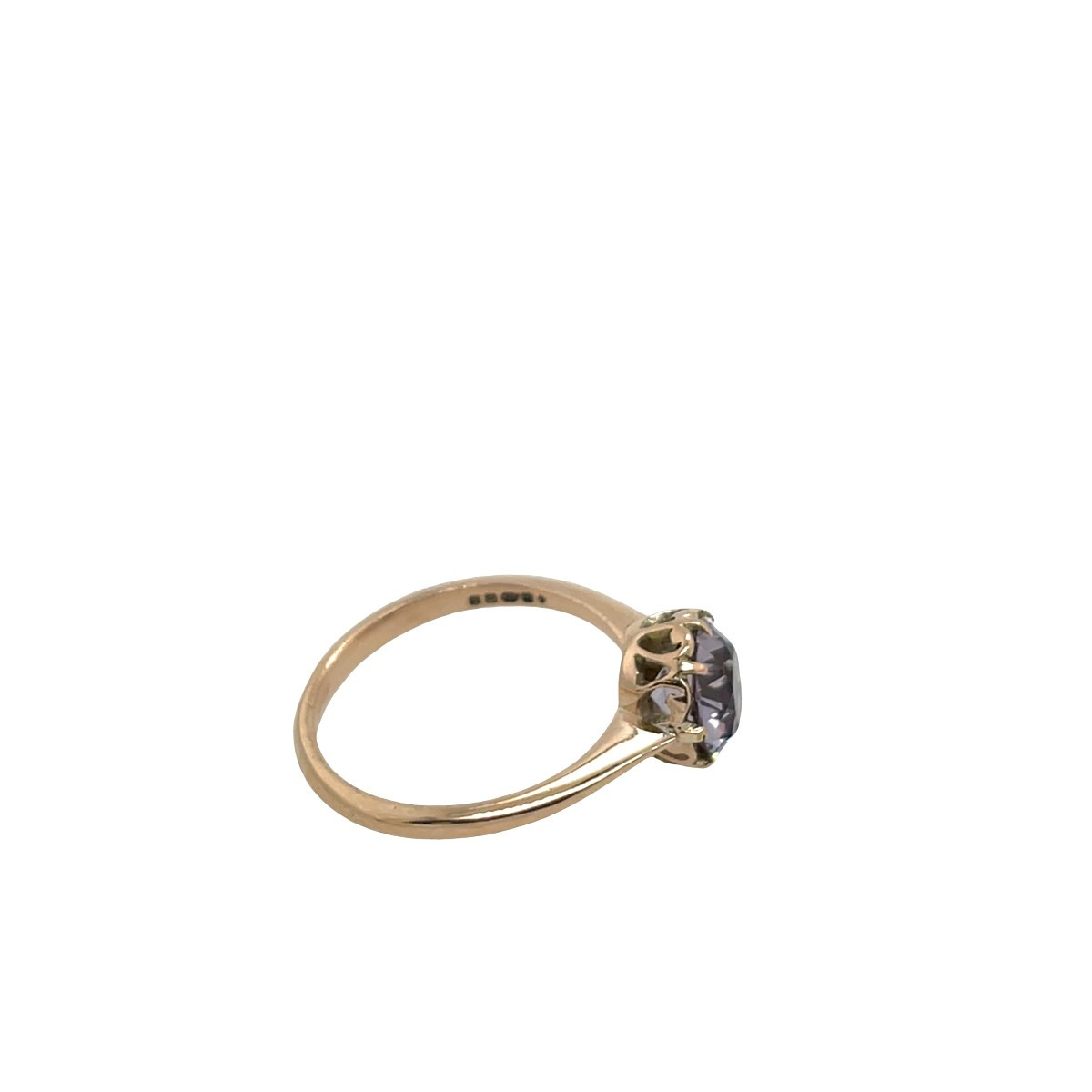 Bague en améthyste sertie en or jaune 9 carats-photo-2