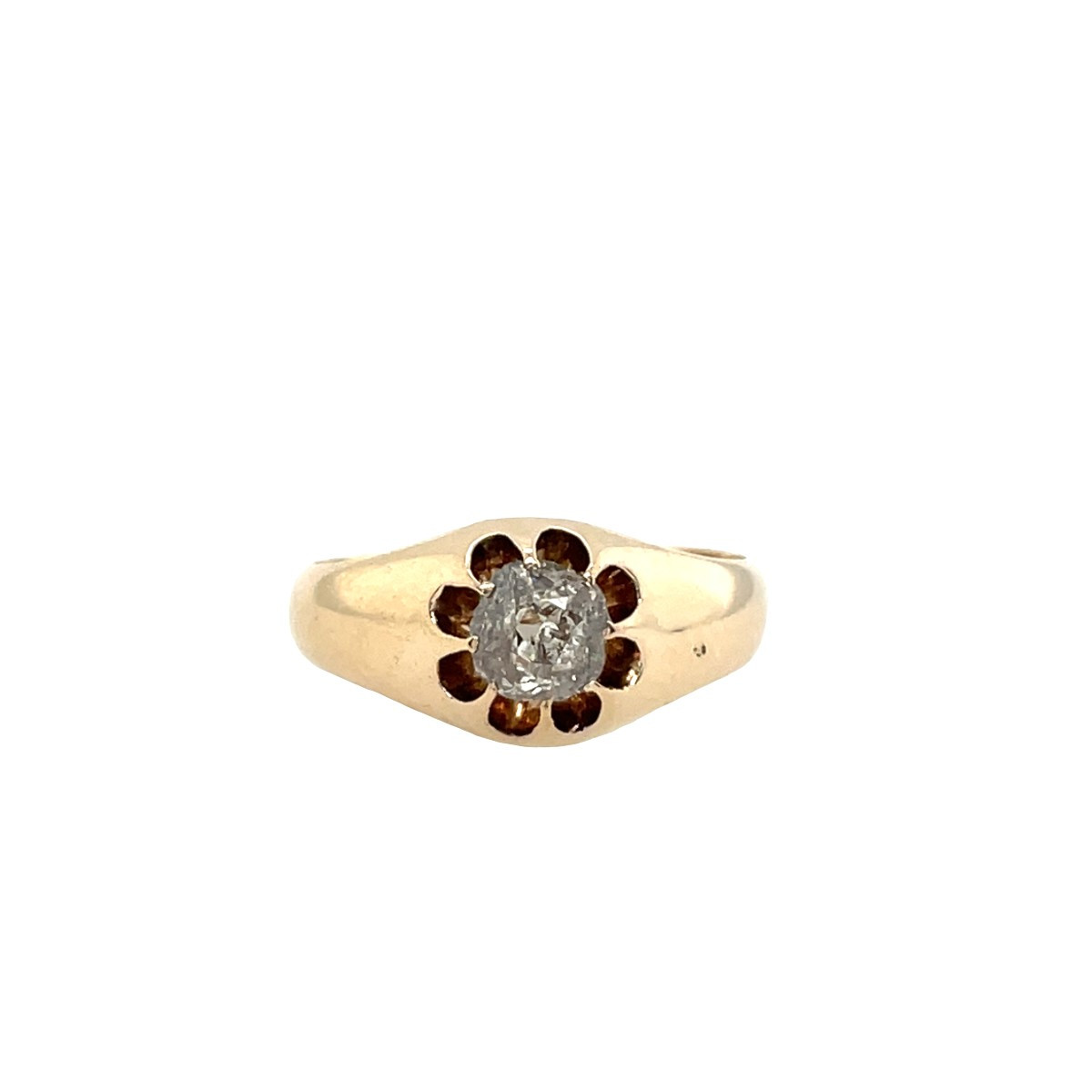 0.50 Ct Victorian-cut Natural Diamond Ring Set In 9 Ct Yellow Gold-photo-2