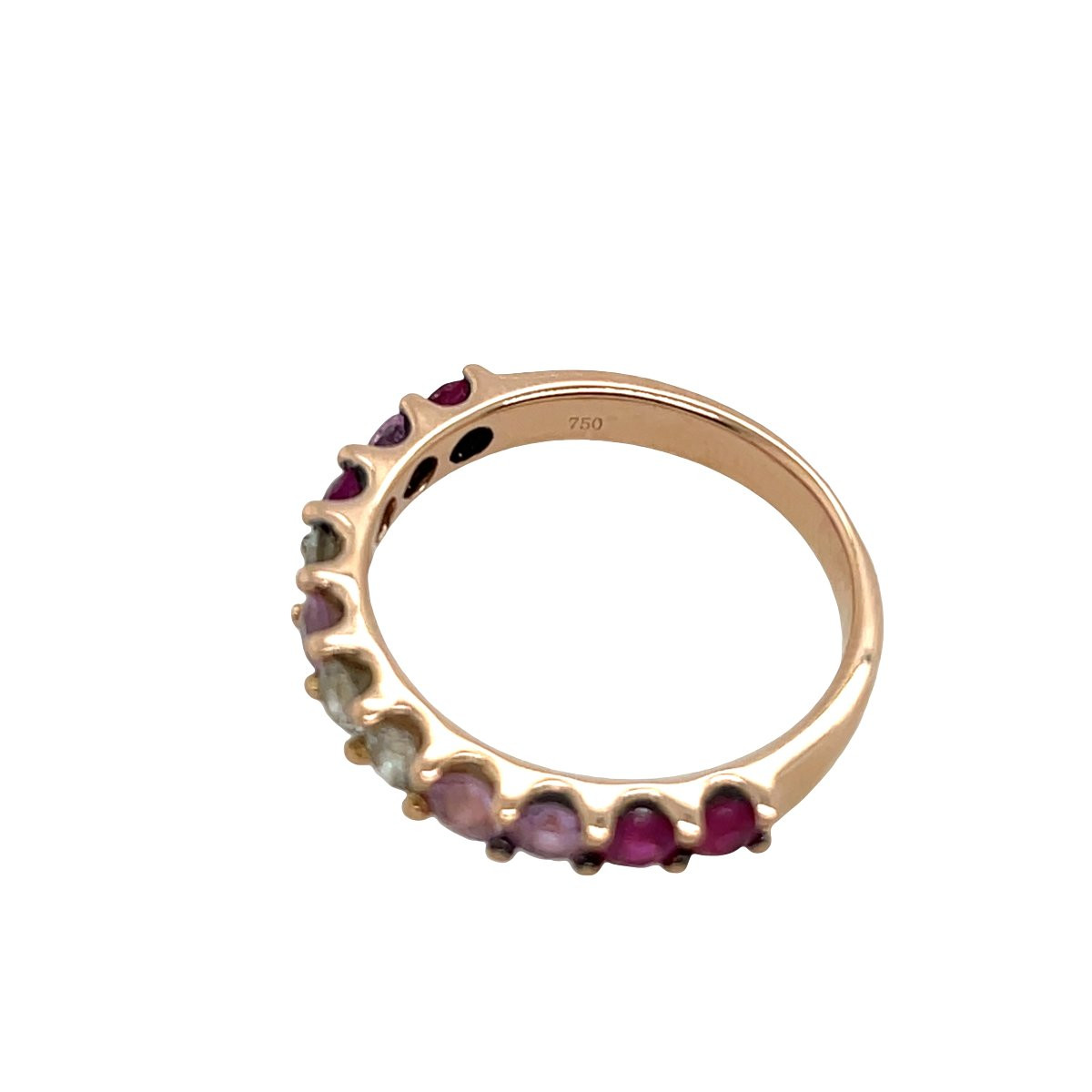 18ct Rose Gold Eternity Ring Set With Ruby, Pink Sapphires And Diamonds-photo-2