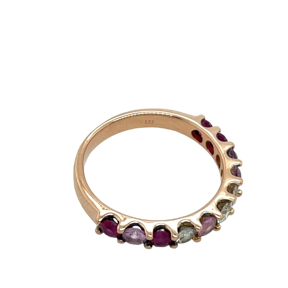 18ct Rose Gold Eternity Ring Set With Ruby, Pink Sapphires And Diamonds-photo-3