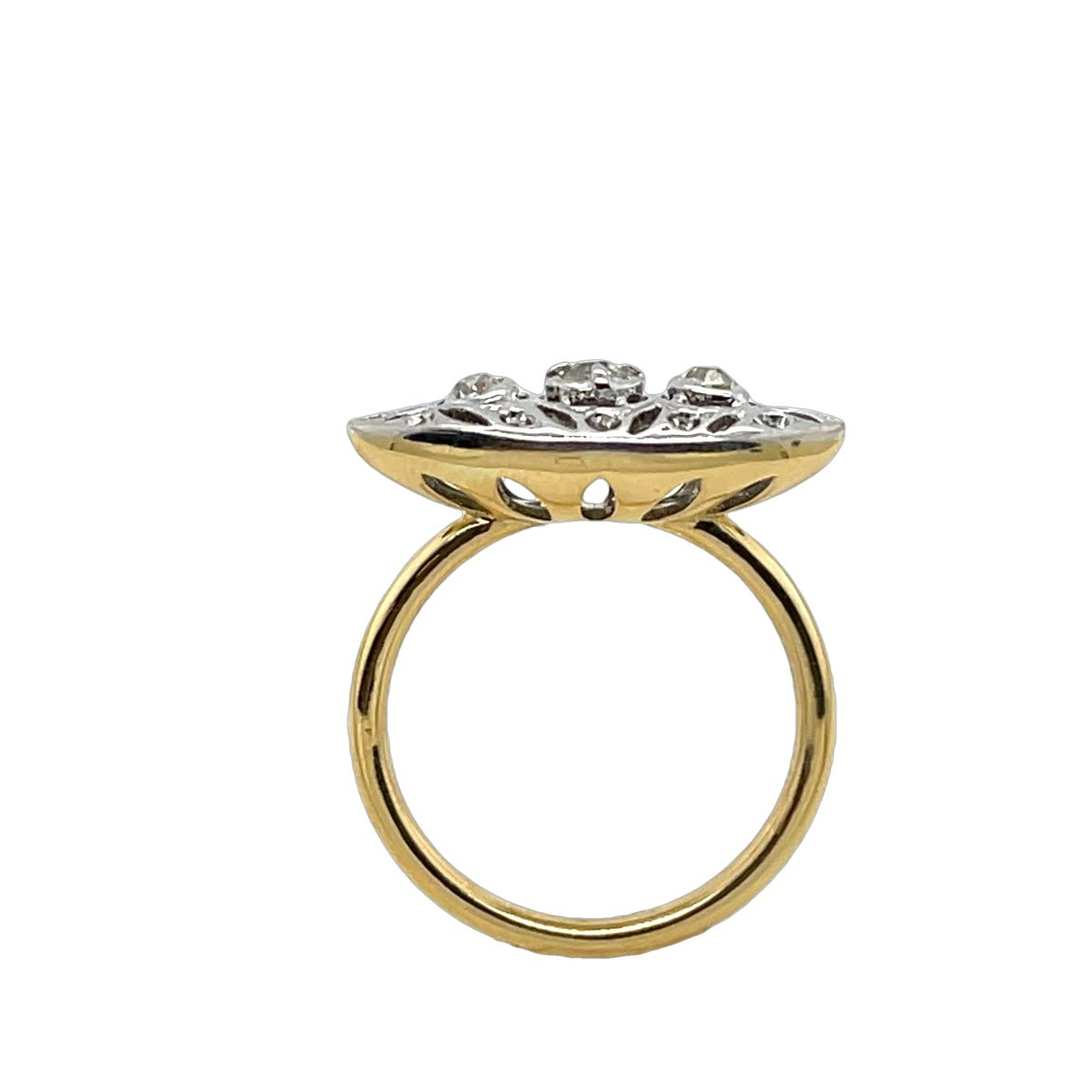 18ct Yellow & White Gold Diamond Ring Set With 0.25ct Natural Diamonds-photo-2