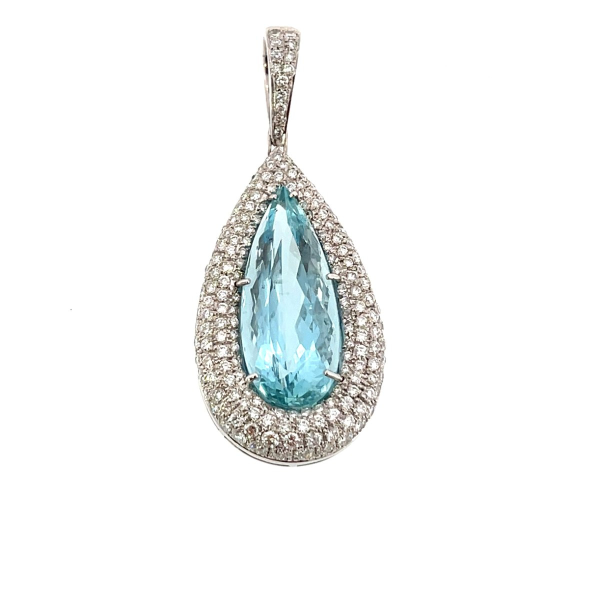 Collier pendentif vintage en aigue-marine 17,80 ct et perles de culture-photo-2