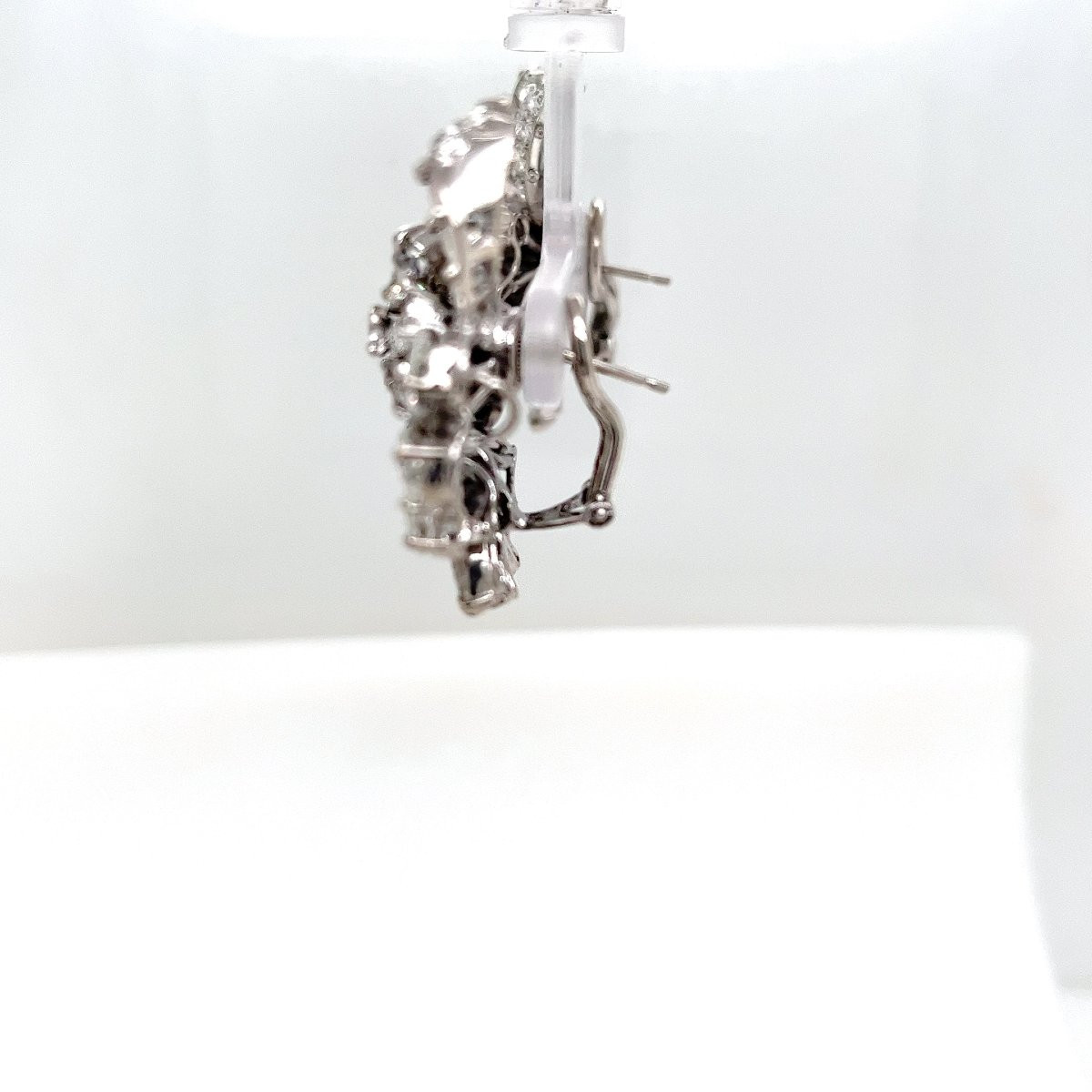 Diamond Cluster Earrings - 18 Carat White Gold, 9.50 Ct Total-photo-1